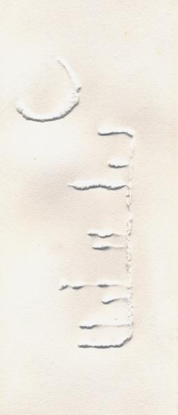 A comb for a moon II. Paper relief. 2002. cm. 36X14. Copyright  A. Cocchi ©2002