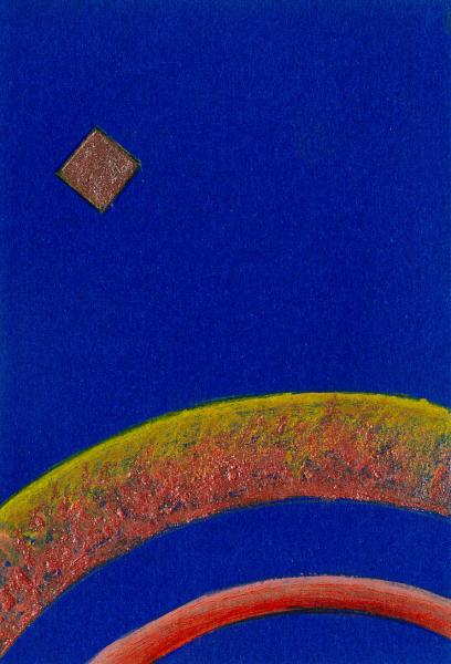 Journey. Blue-orange. 2007. Acrilic colors. cm. 17,5X11,5. Copyright  A. Cocchi ©2007