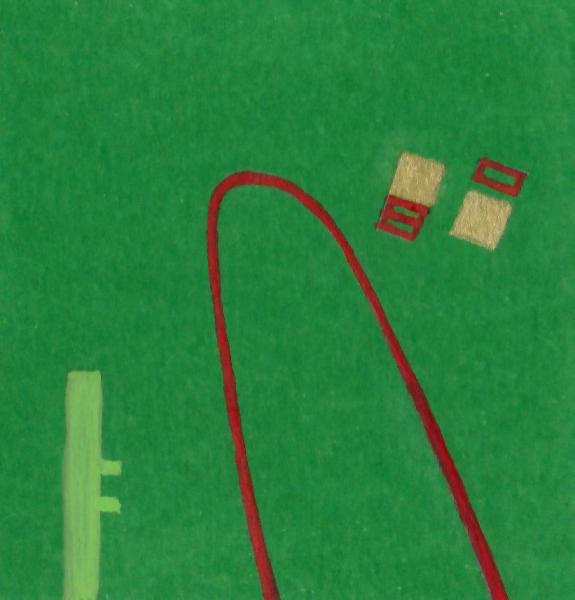 Le solite parole oblique. 2011. Acrilico, creta e acquarello. Cm. 7,5X6,7. Copyright A. Cocchi ©2011. 