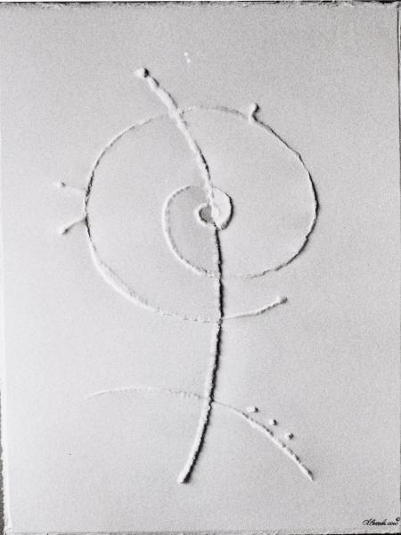 Musical rose. 2000. Paper relief. cm. 49X29,7. Copyright  A. Cocchi © 2000.