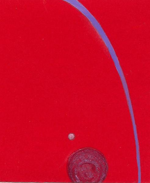 Planet. Red-indigo. 2007. Acrilic colors.  cm. 17,5X11,5. Copyright  A. Cocchi ©2007