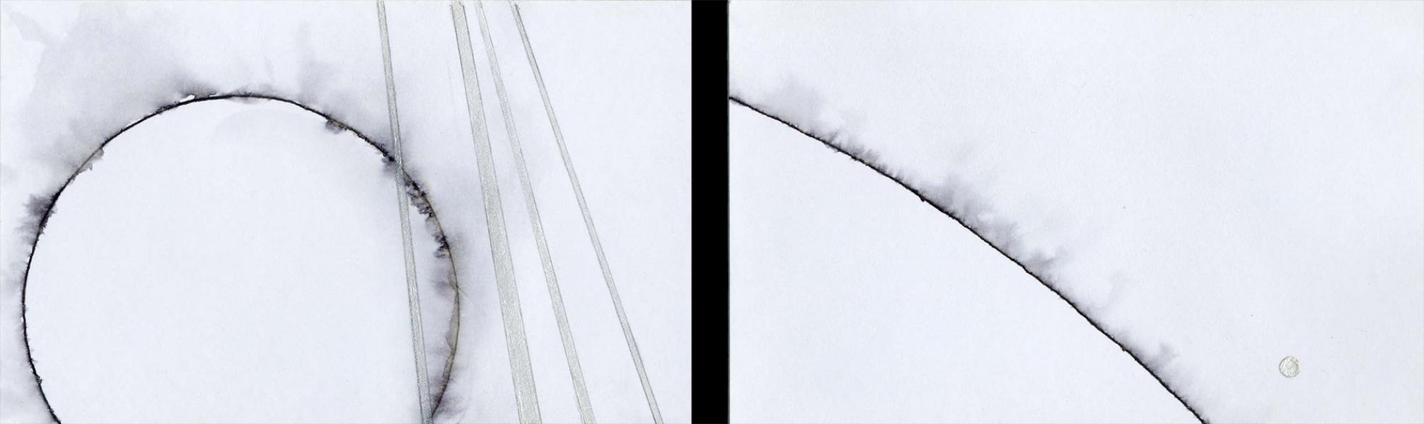 Rising moon. 2010. Ink and arcylic on paper. cm. 6,5X21,5  Copyright © A. Cocchi 2010