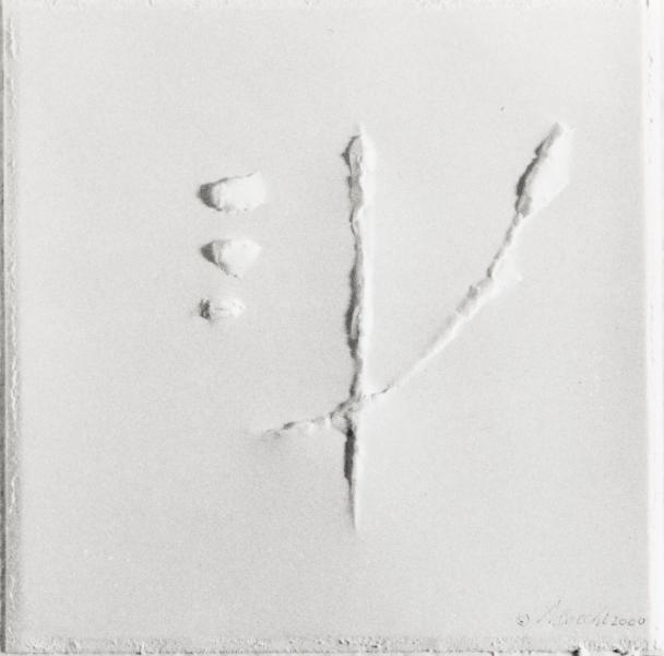 Spirit throwing fragments of itself. 2000. Paper relief. cm. 15X15. Copyright  A. Cocchi © 2000.