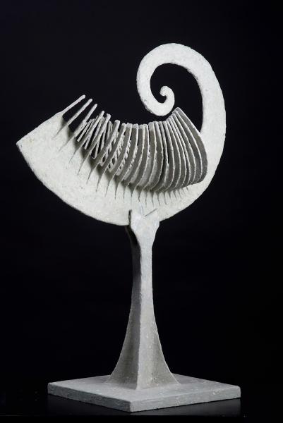 To evolve. 2008. Vetrificated paper.  h cm 77 (with pedestal). Copyright  A. Cocchi ©2008