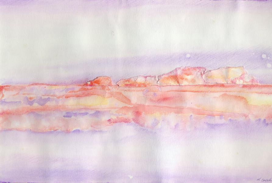 Iceberg rosa. 1997. Inchiostri e collage su carta. cm. 29,5X42. Copyright  A. Cocchi ©1997