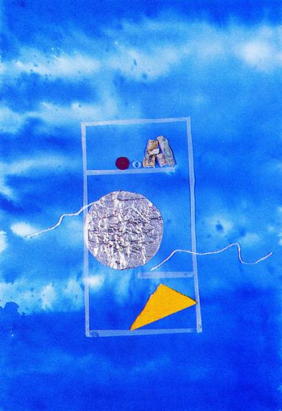 La dispensa della luna. 1998. Collage polimaterico su carta. Copyright  A. Cocchi ©1998