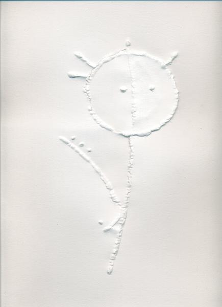 Spirito che lancia frammenti di sé II. 2000. Rilievo su carta.   cm. 41,5X30.  Copyright  A. Cocchi © 2000.