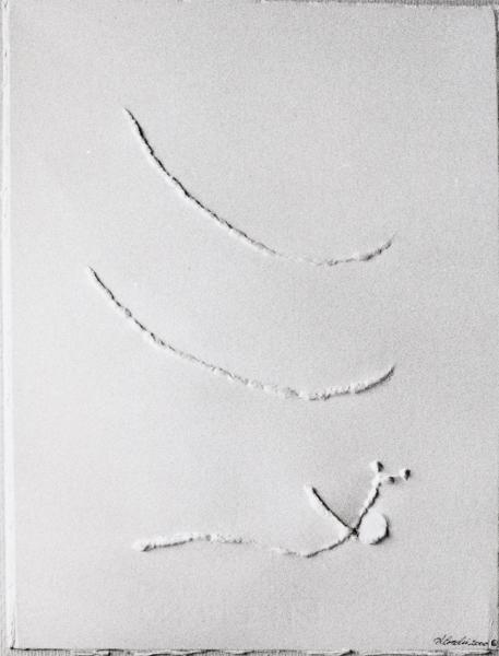 Spirito risvegliato da soffi di vento. 2000. rilievo su carta.  cm. 41,5X30.  Copyright  A. Cocchi © 2000